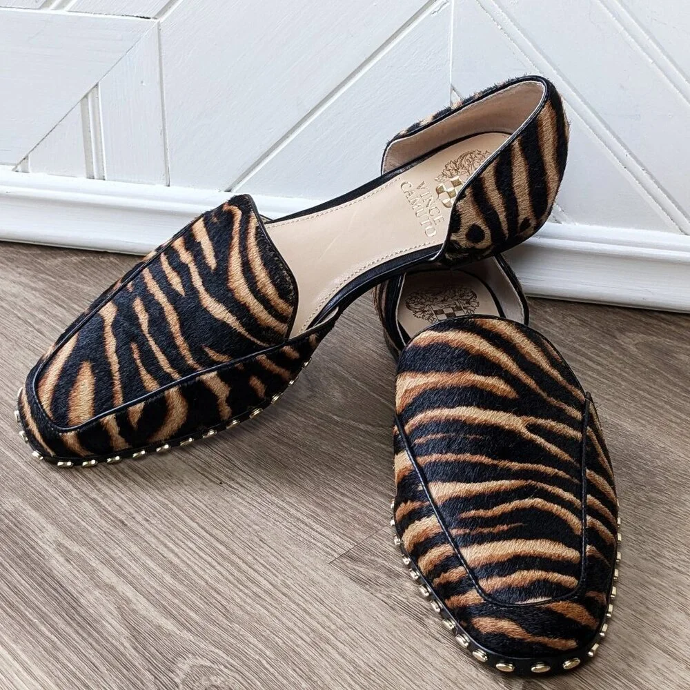 NWOB VINCE CAMUTO Rendolen Calf Hair D'orsay Loafers SZ 7.5 - Picture 7 of 9